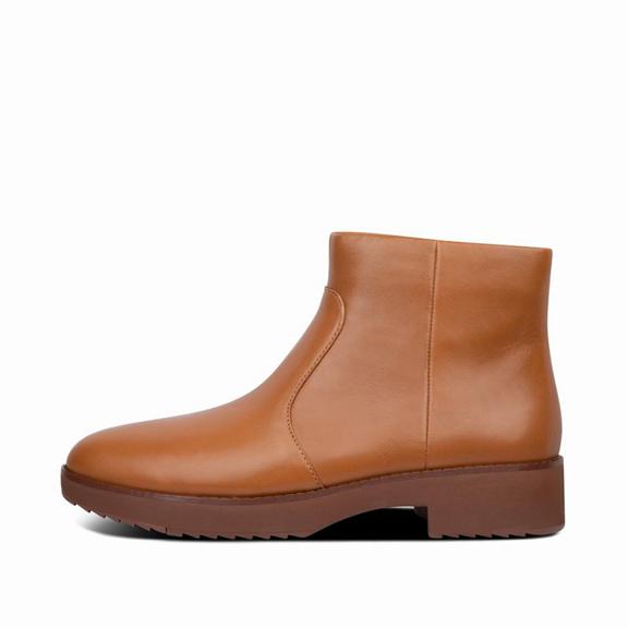 FitFlop Women's MARIA Leather Ankle Boots - Light Brown (PALJZ-1702)